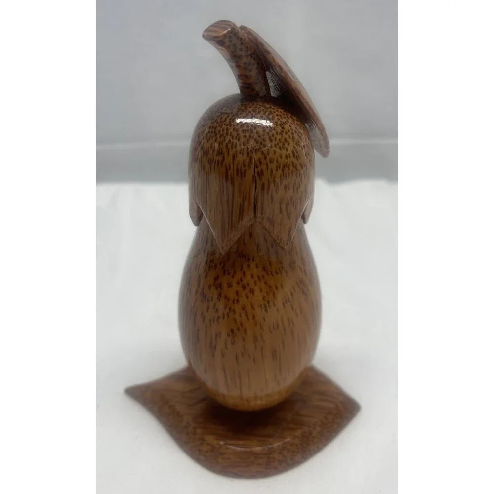 Coconut Wood Toothpick Holder Hand Carved Small Pear Home Decor Dining Room EUC